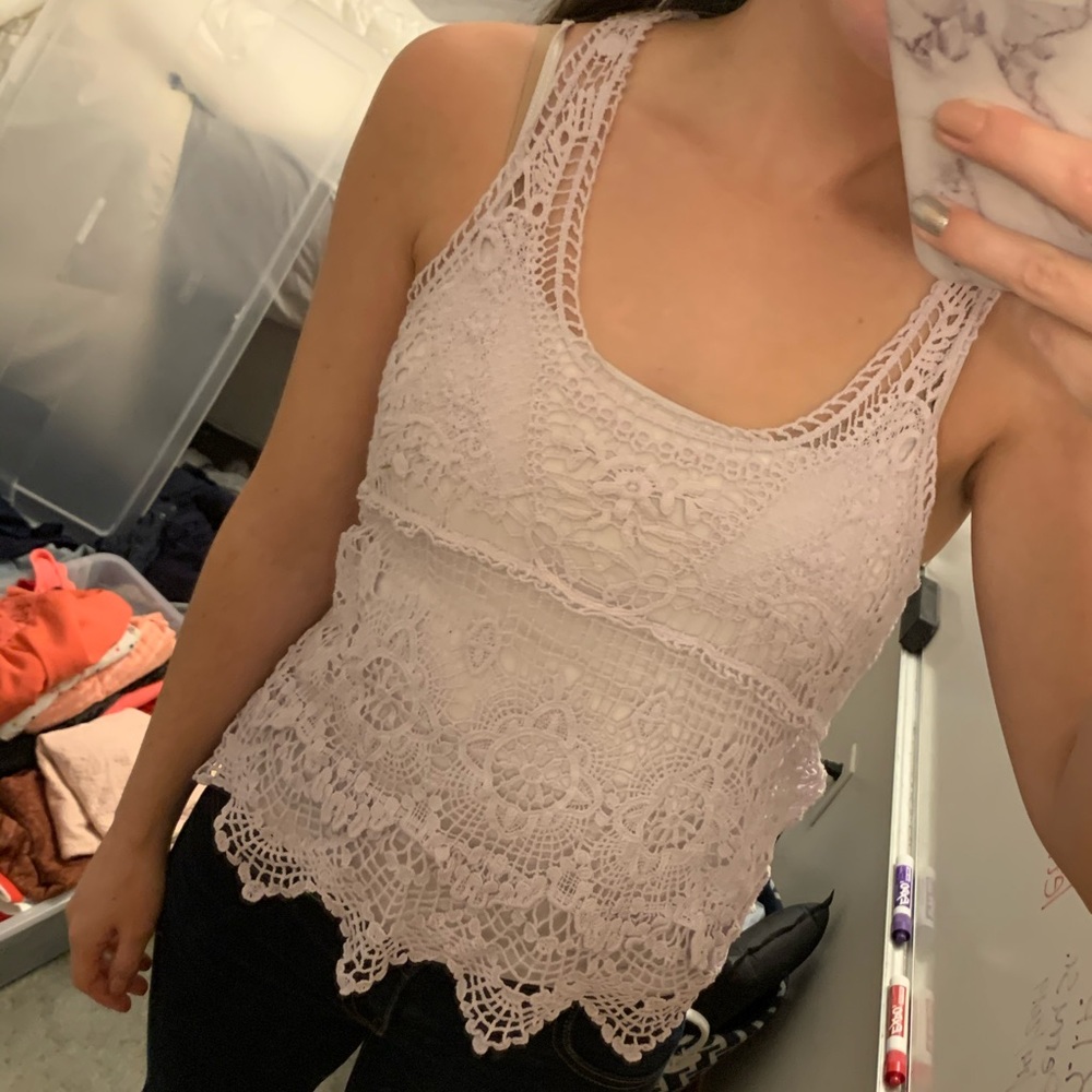 Charlotte Russe Purple Lace Tank